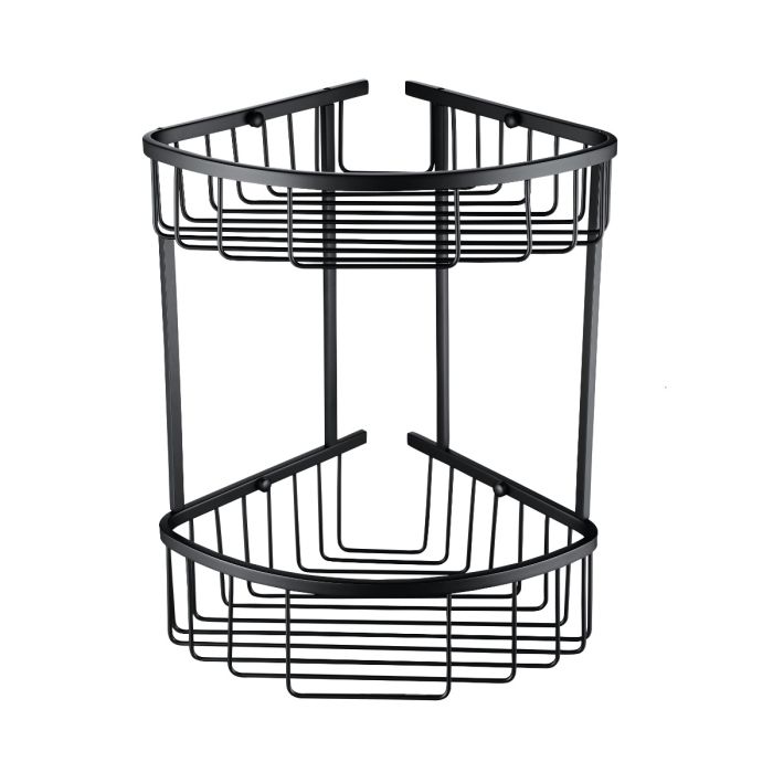 Dezine Matt Black Curved Double Corner Basket