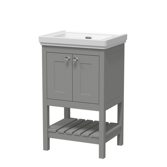 Dezine Forth 500mm Cool Grey 0 Tap Hole Floorstanding Vanity Unit