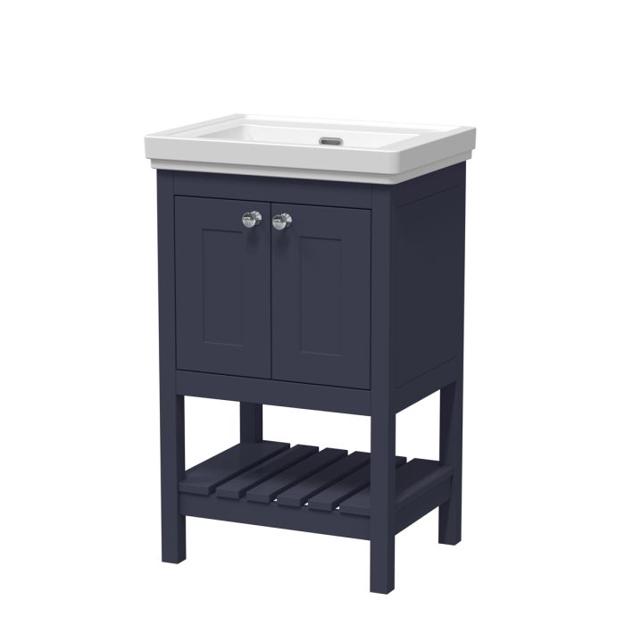 Dezine Forth 500mm Indigo Blue 0 Tap Hole Floorstanding Vanity Unit