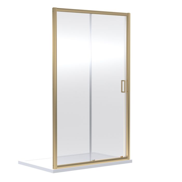 Dezine 6mm 1000mm Brushed Brass Sliding Shower Door