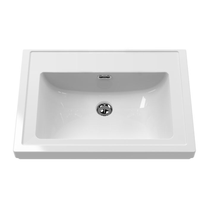 Dezine Forth 600mm Pure White 0 Tap Hole Floorstanding Vanity Unit