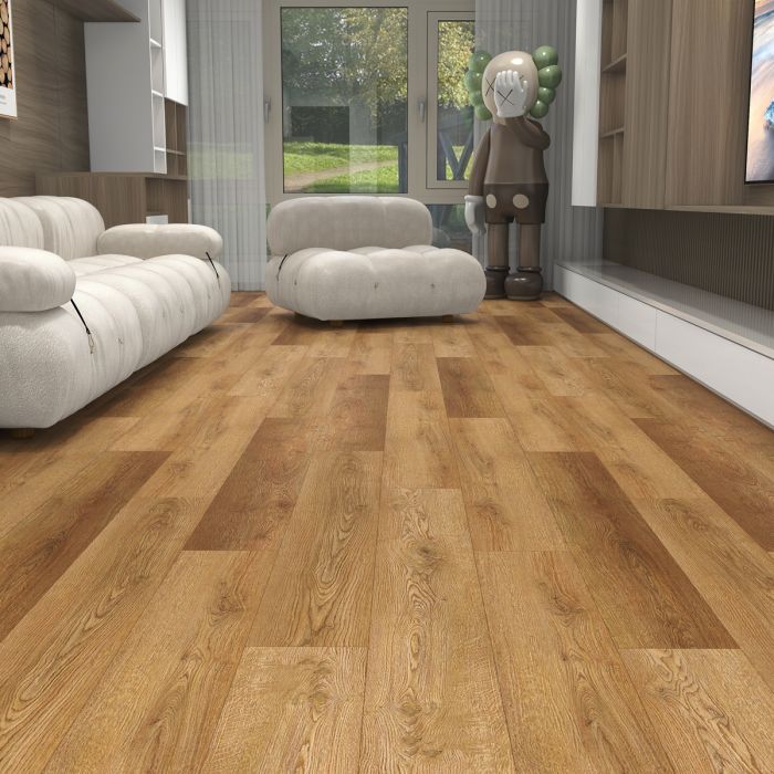 Dezine Country Oak 1220 x 183mm Solidcore Waterproof Click Flooring Planks (Pack of 8) - 1.79m Per Pack