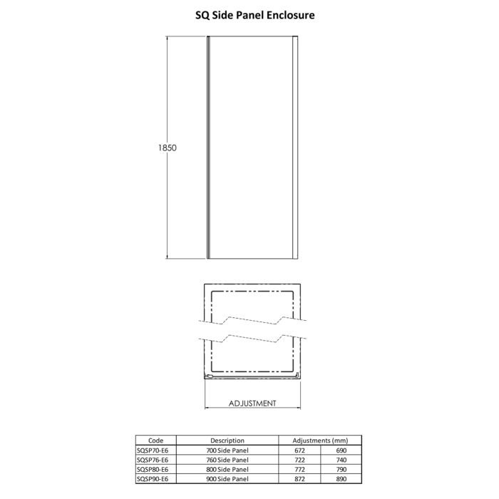 Dezine 6mm 700mm Brushed Brass Enclosure Side Panel