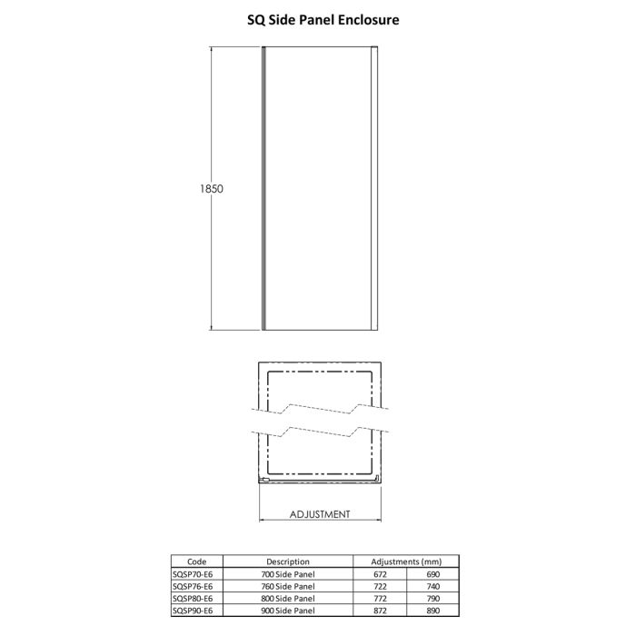 Dezine 6mm 800mm Brushed Brass Enclosure Side Panel