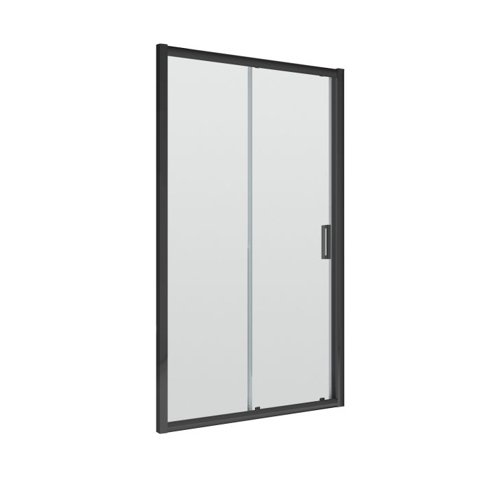 Dezine 6mm, 1200mm Matt Black Sliding Shower Door