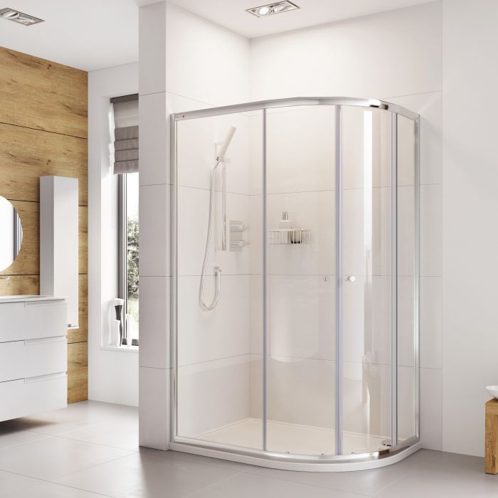 Dezine Pro 6mm, 1200mm x 800mm Offset Quadrant Shower Enclosure