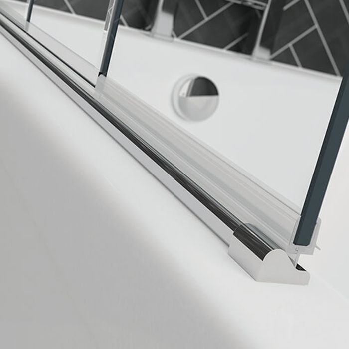 Dezine Frameless 4 Fold Bath Screen - Right Handed