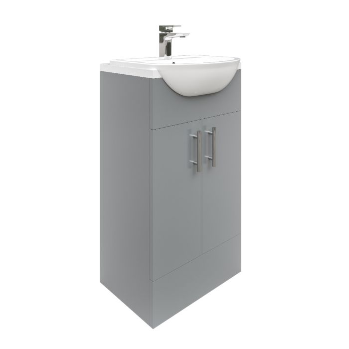 Dezine Clyde 500mm Gloss Grey Vanity Unit - Excludes basin and worktop