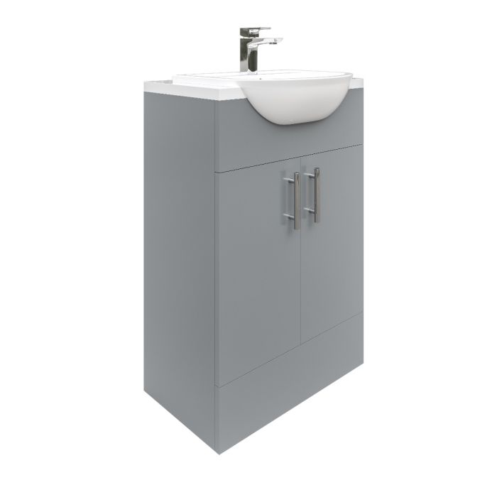 Dezine Clyde 600mm Gloss Grey Vanity Unit - Excludes basin and worktop