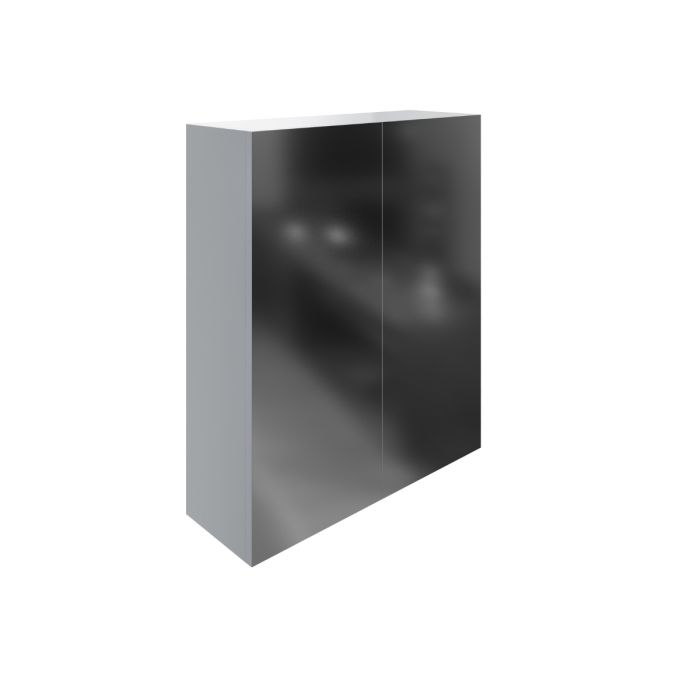 Dezine Clyde 600mm Gloss Grey Mirror Unit, 2 Door