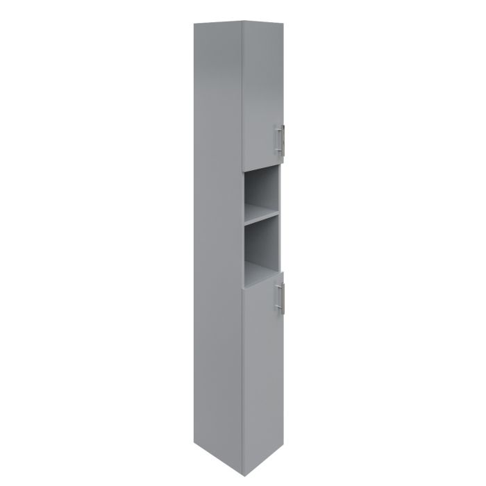 Dezine Clyde 300mm Gloss Grey Tall Unit, 1 Drawer