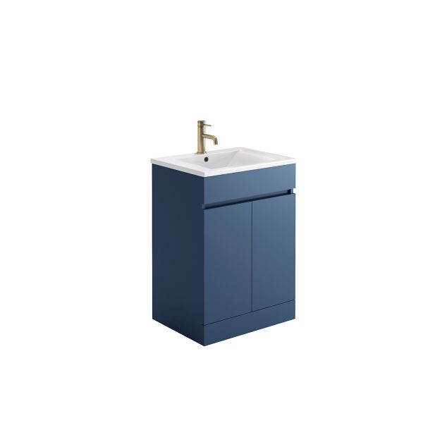 Dezine Medway 600mm Blue Floorstanding Vanity Unit