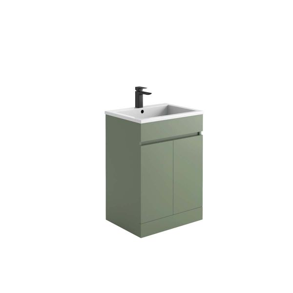 Dezine Medway 600mm Green Floorstanding Vanity Unit