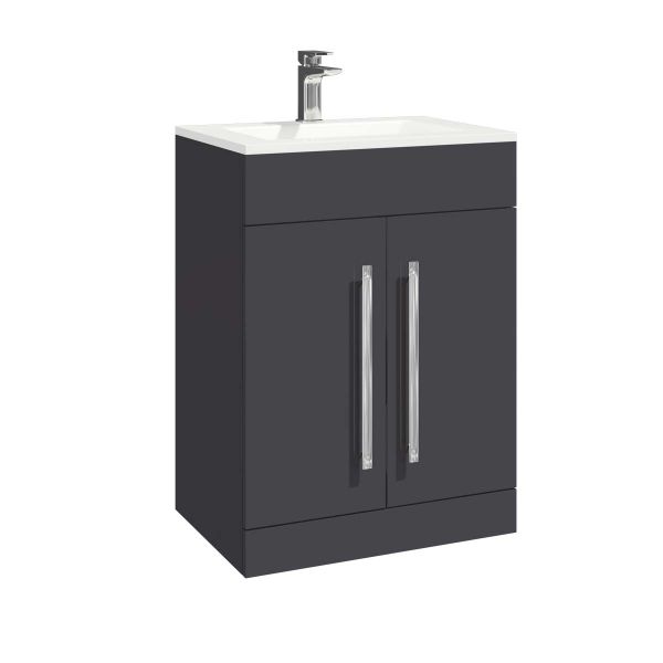 Dezine Nene 600mm Matt Grey Floorstanding Vanity Unit