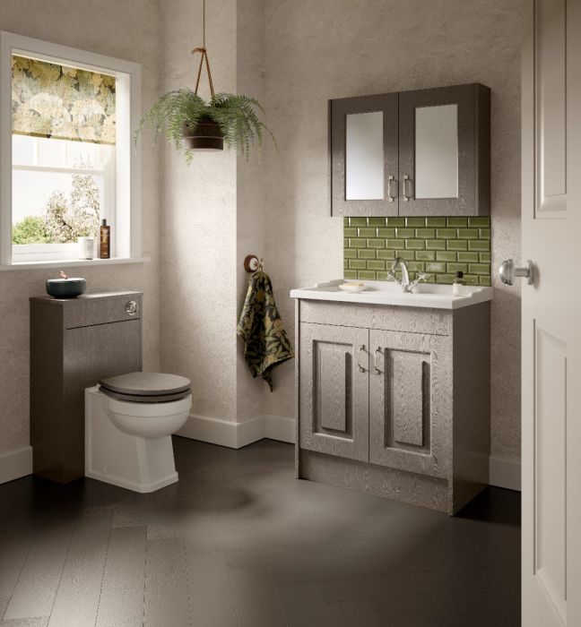 Dezine Greta 600mm Soft Grey Floor Standing Vanity Unit