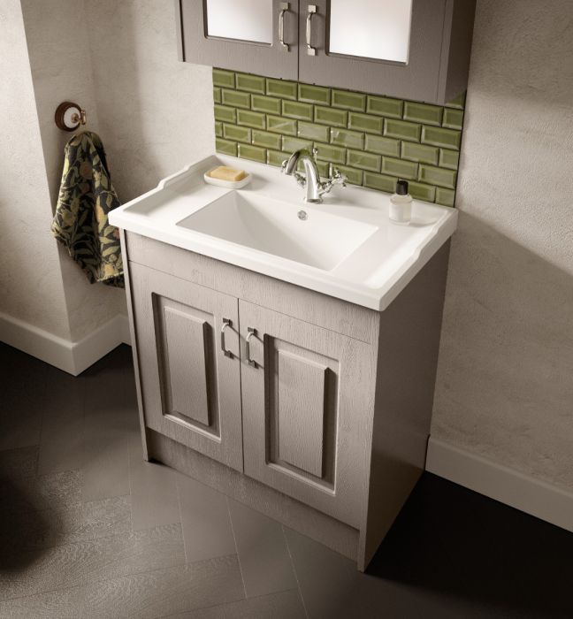 Dezine Greta 600mm Soft Grey Floor Standing Vanity Unit