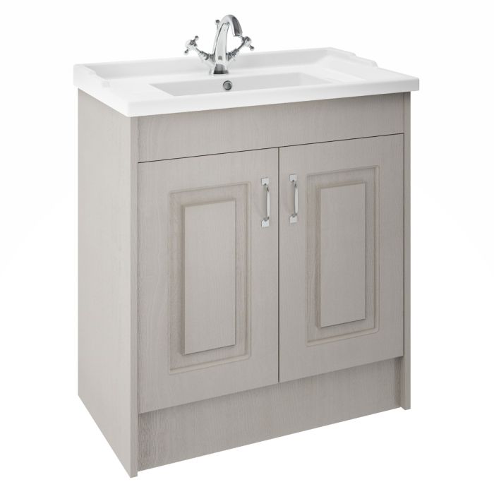 Dezine Greta 800mm Soft Grey Floor Standing Vanity Unit