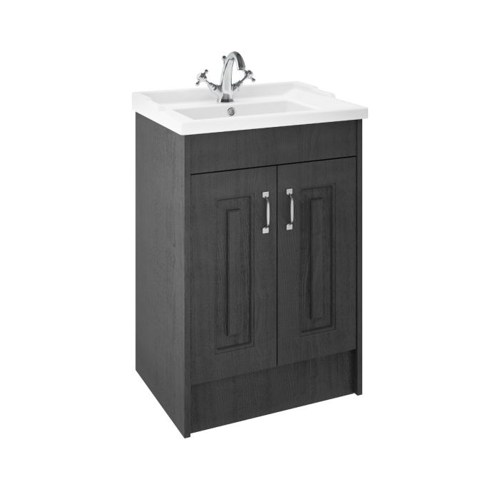 Dezine Greta 600mm Dark Grey Floor Standing Vanity Unit