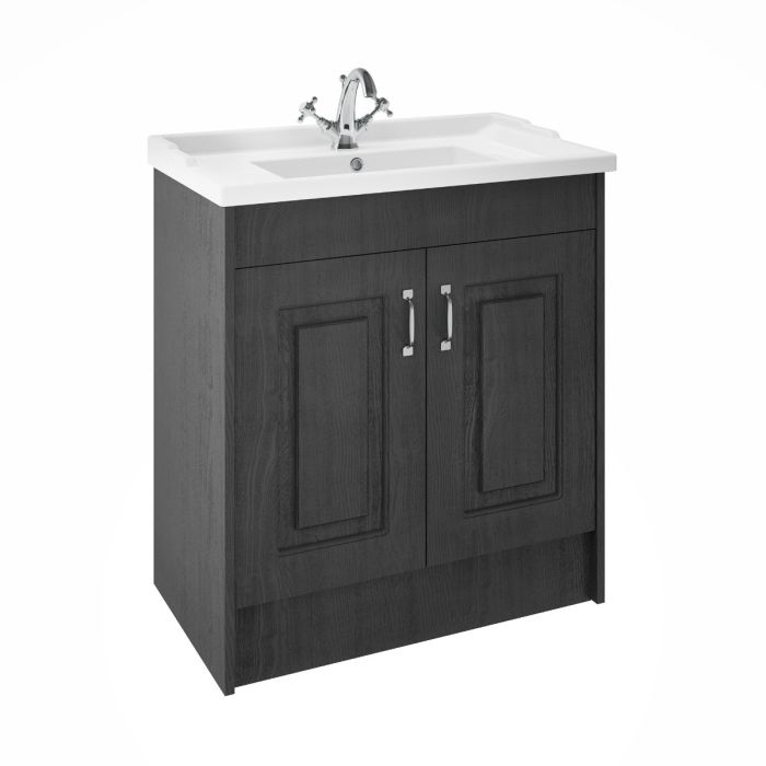 Dezine Greta 800mm Dark Grey Floor Standing Vanity Unit