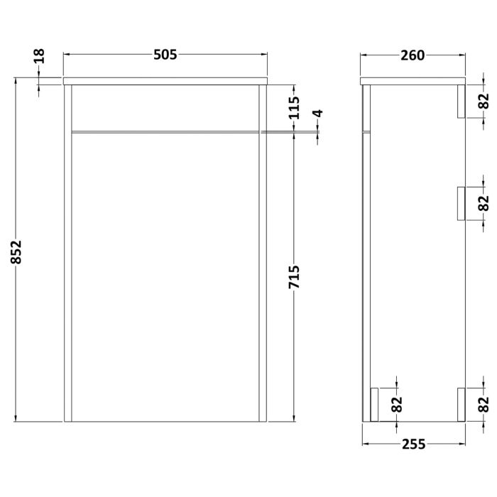 Dezine Greta 500mm White WC Unit