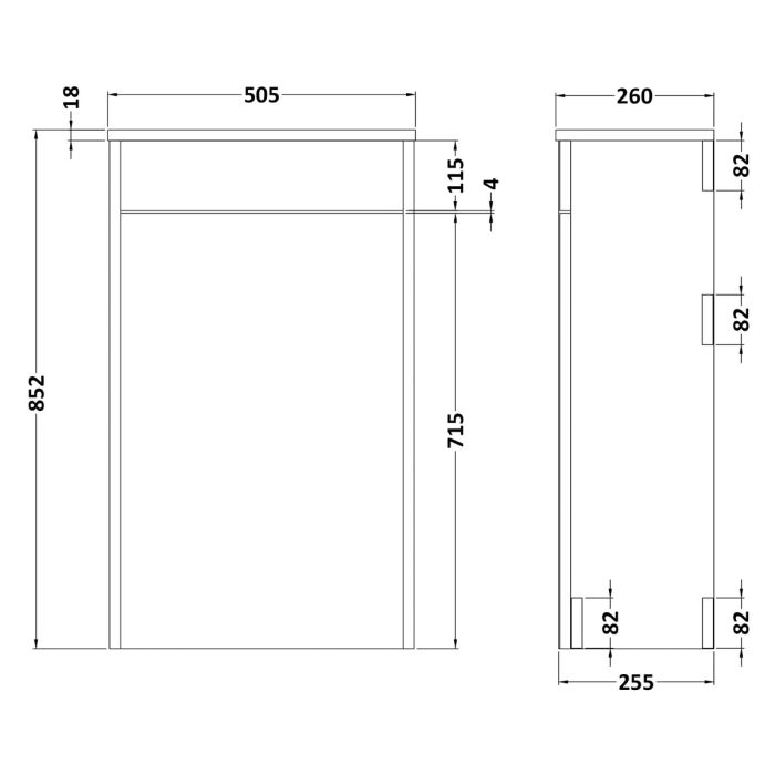 Dezine Greta 500mm Soft Grey WC Unit