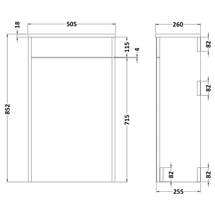 Dezine Greta 500mm Dark Grey WC Unit