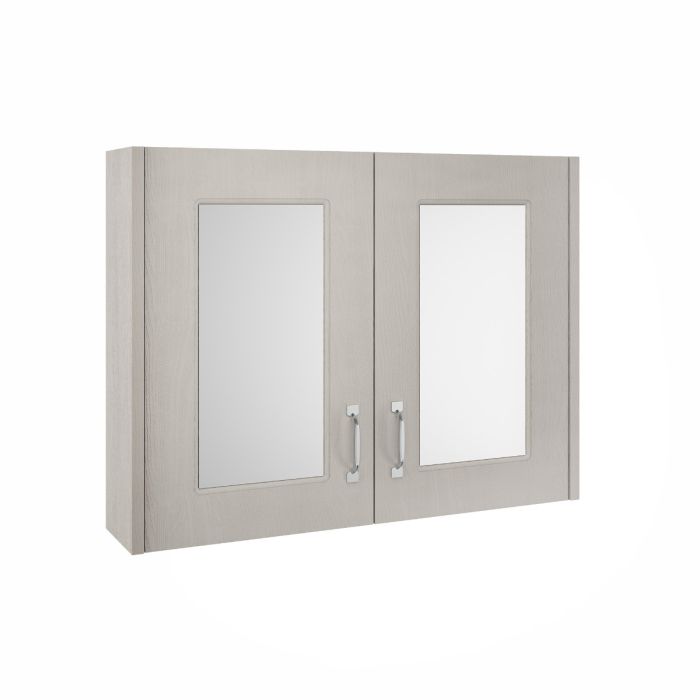 Dezine Double Door Mirror Unit Soft Grey