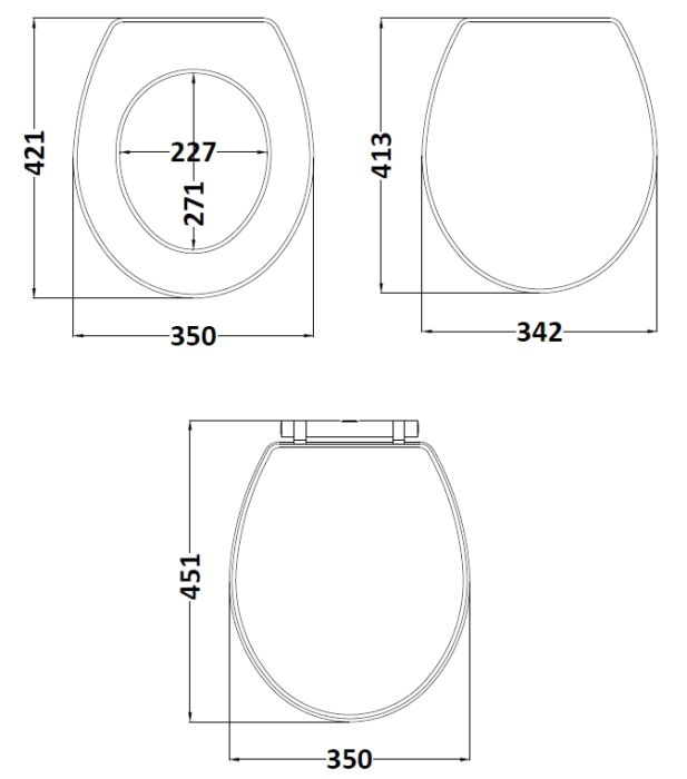 Dezine Round Soft Close Toilet Seat, White