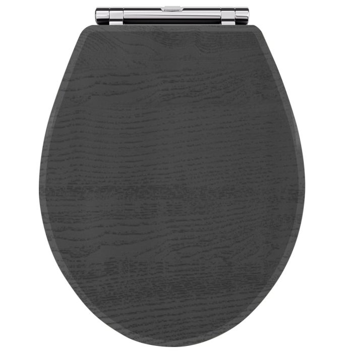 Dezine Round Soft Close Toilet Seat, Dark Grey