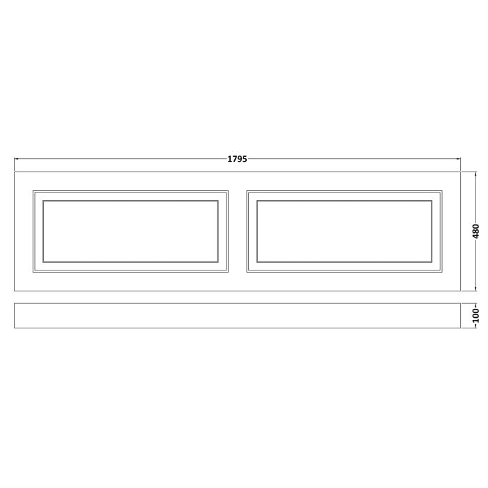 Dezine 1800mm Bath Panel Dark Grey