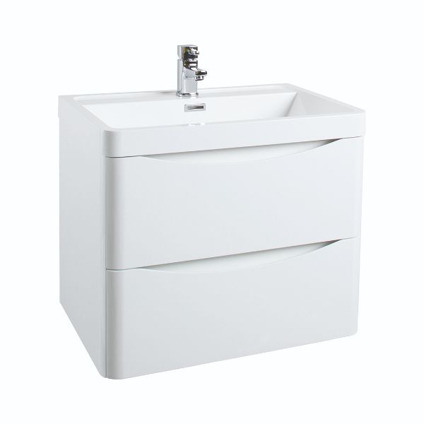 Dezine Cam 600mm Gloss White Stort Hung Vanity Unit