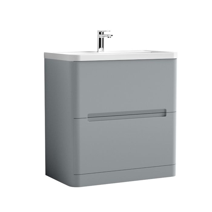 Dezine Nairn 800mm Satin Grey Floorstanding Vanity Unit