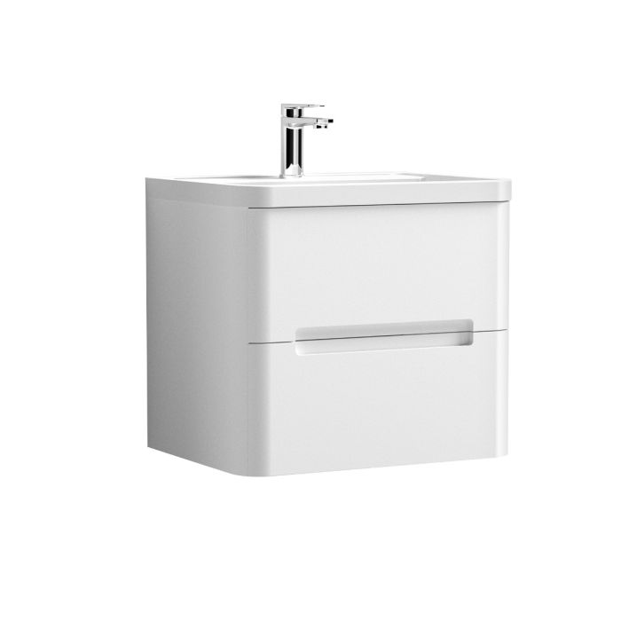 Dezine Nairn 600mm Satin White Stort Hung Vanity Unit