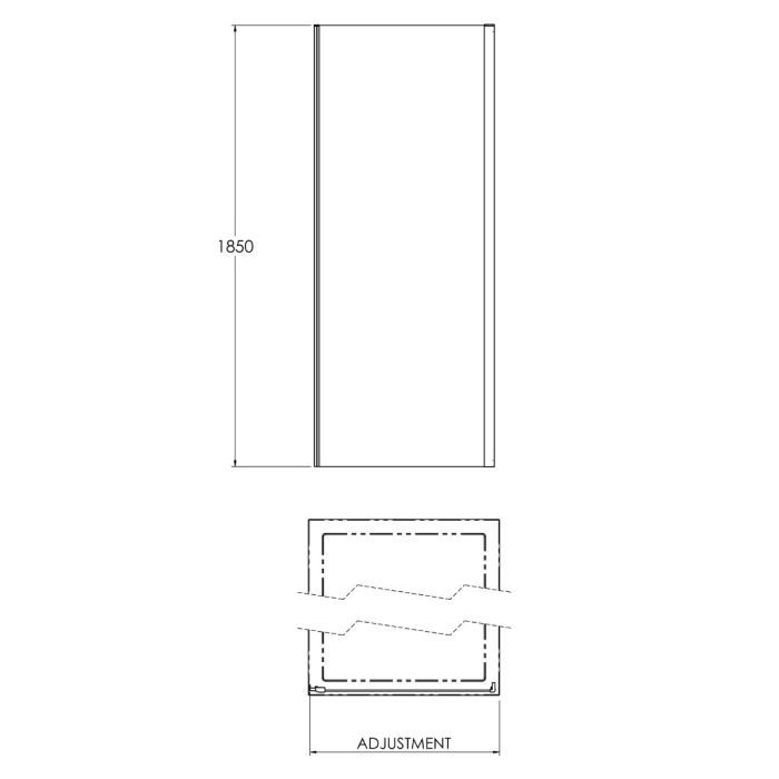 Dezine 6mm, 800mm Shower Enclosure Side Panel