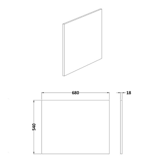 Dezine Hacienda Black 700mm L Shaped Bath End Panel