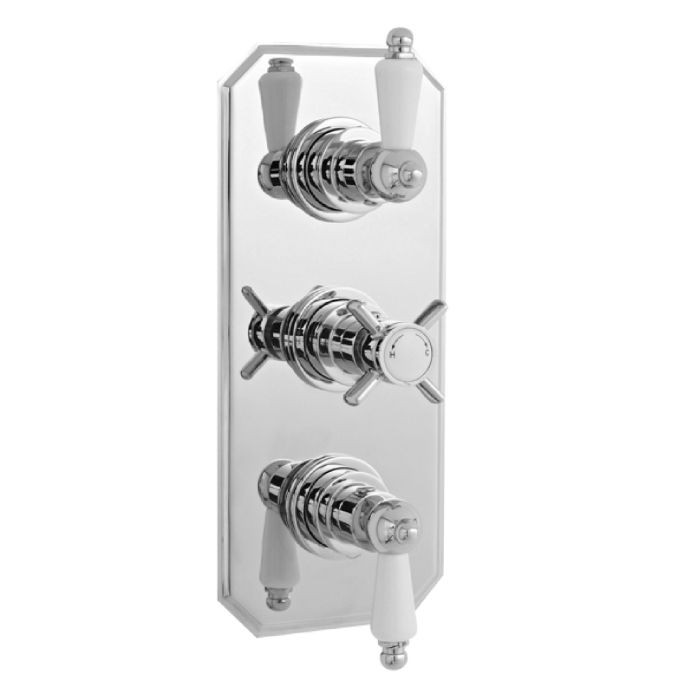 Dezine Blackwater Concealed Triple Shower Valve, 2 Outlet