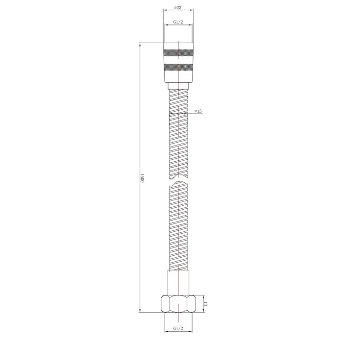 Dezine 1.5m Brushed Brass Replacement Shower Hose