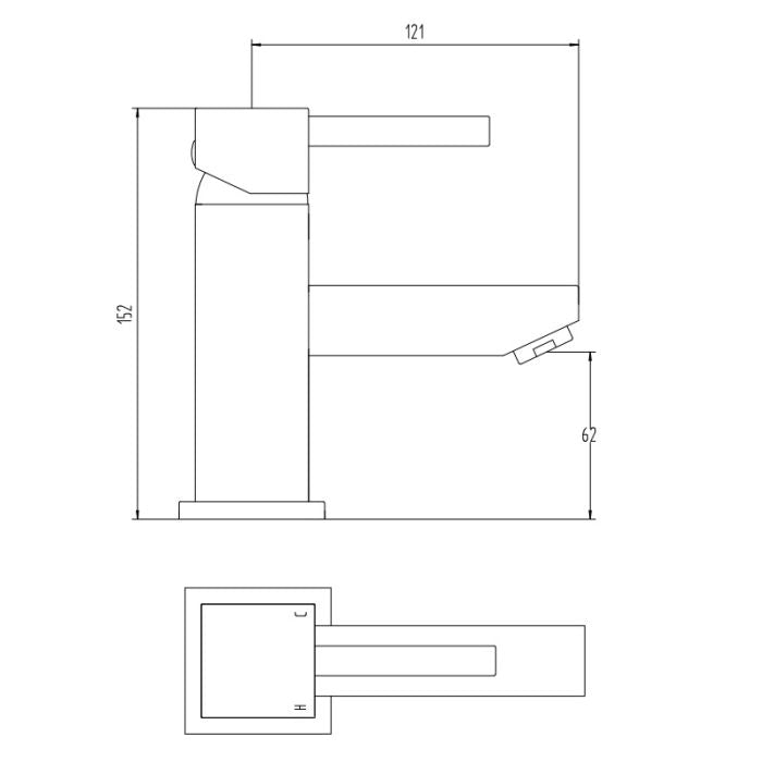 Dezine Rio Basin Mixer with Push Button Waste