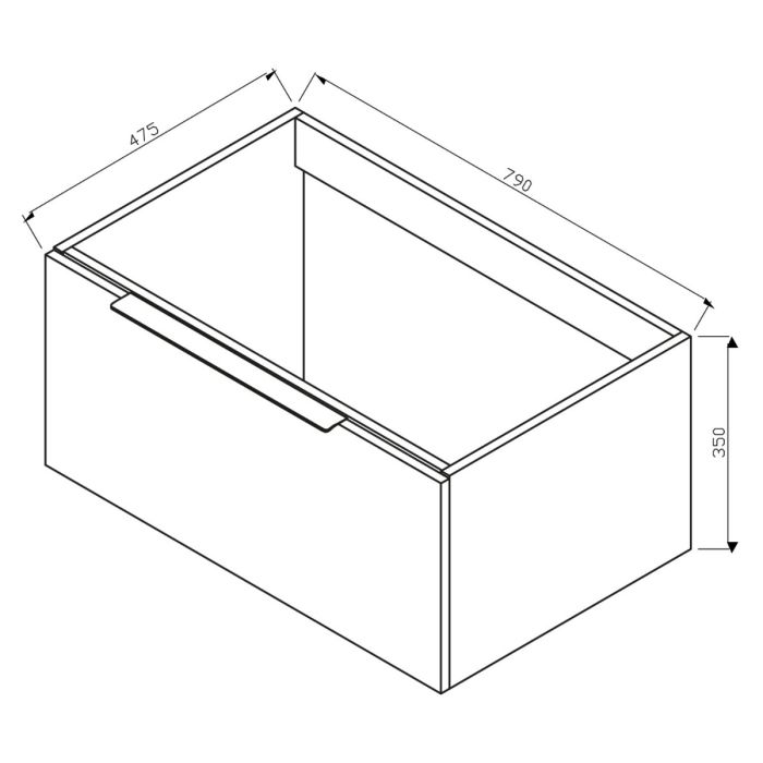 Dezine Ribble 800mm Matt White Stort Hung Vanity Unit with Matt Black Frame and White Basin