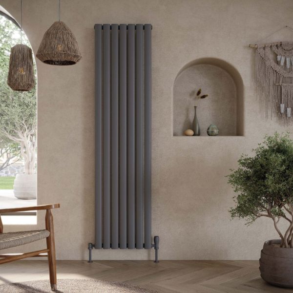 Dezine Arrow Anthracite Double Designer Radiator 1800mm X 413mm