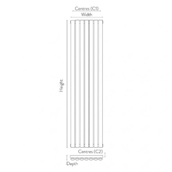 Dezine Arrow White Designer Radiator 1800mm X 531mm