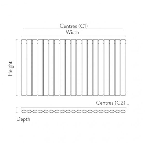 Dezine Arrow Anthracite Designer Radiator 600mm X 1121mm