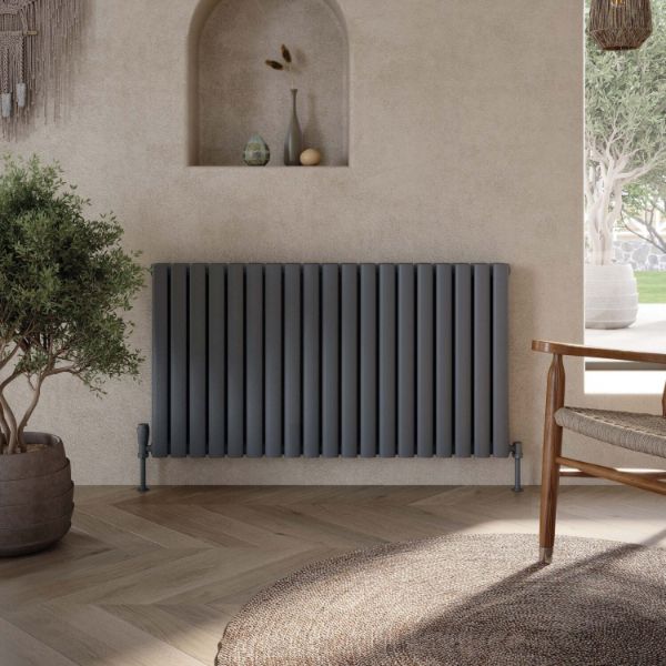 Dezine Arrow Anthracite Double Designer Radiator 600mm X 767mm