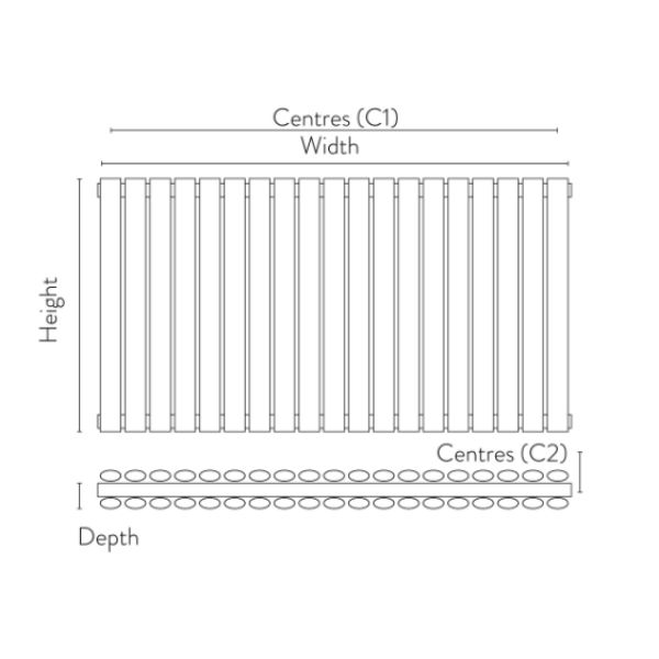 Dezine Arrow White Double Designer Radiator 600mm X 767mm