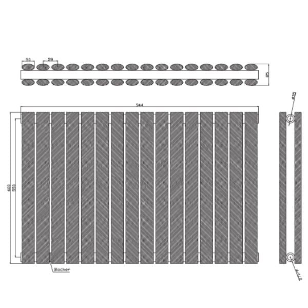 Dezine Arrow Anthracite Double Designer Radiator 600mm X 994mm