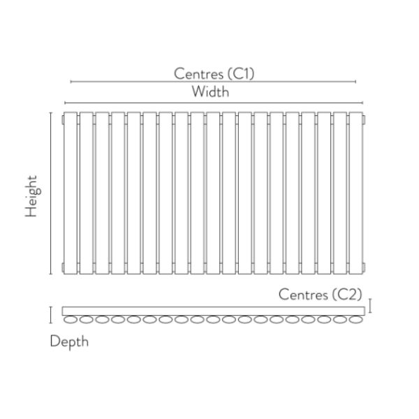 Dezine Arrow Anthracite Designer Radiator 600mm X 944mm