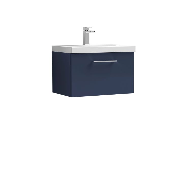 Dezine Avon 2 600mm Nu Blue Stort Hung Vanity Unit, 40mm Basin