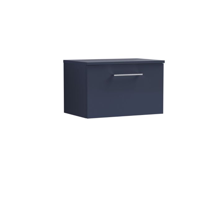 Dezine Avon 2 600mm Nu Blue Stort Hung Vanity Unit, MDF Nu Blue Worktop