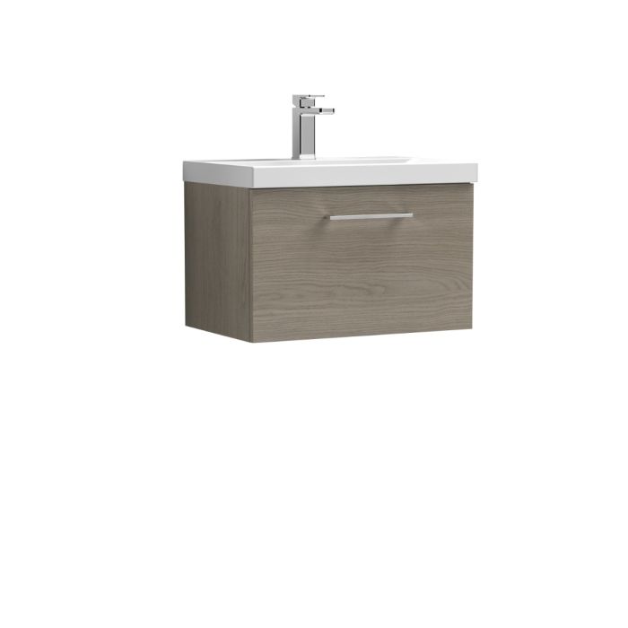 Dezine Avon 2 600mm Solace Oak Stort Hung Vanity Unit, 40mm Basin