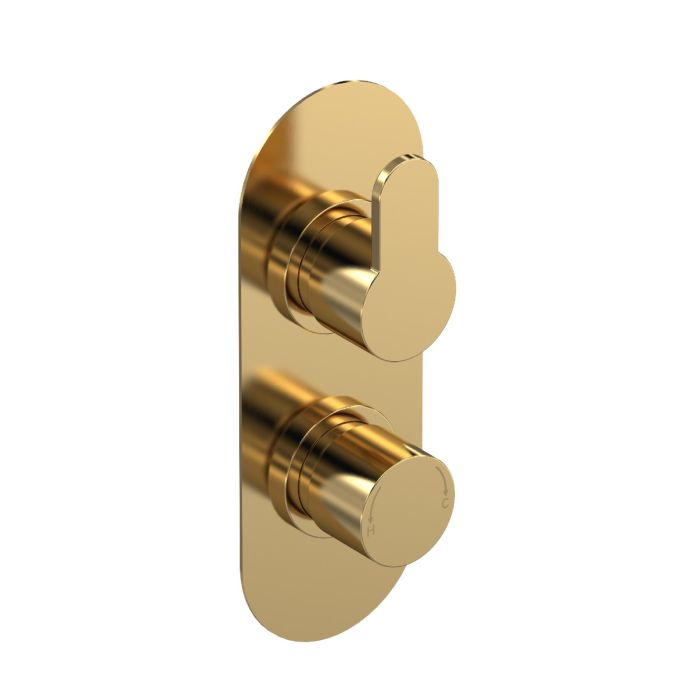 Dezine Pennar 10 Bollin Brass Round Concealed Twin Shower Valve with Diverter, 2 Outlet